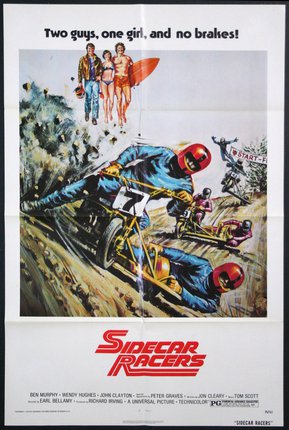 a poster of a race car racing