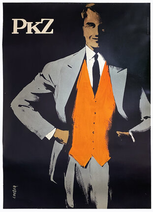 a poster of a man wearing a suit and tie