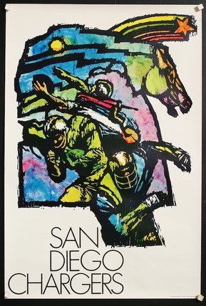 a poster with a horse and jockeys
