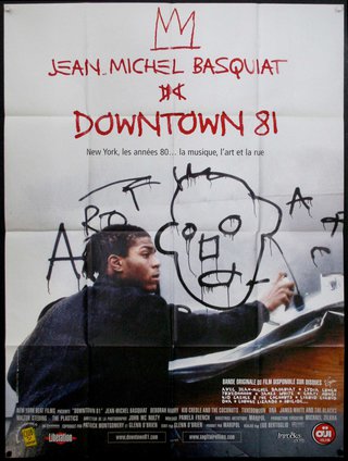 a movie poster with a man drawing on it