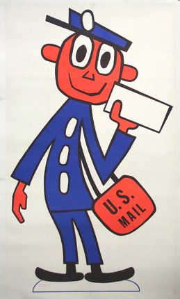 a cartoon of a man holding a mail