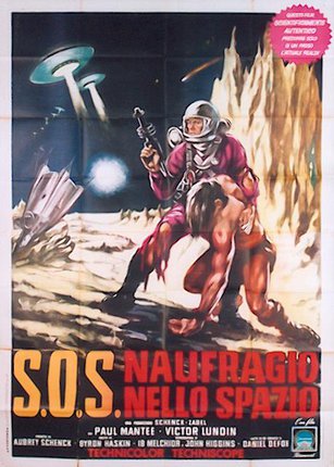 a poster of a man in space