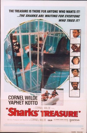 a movie poster of a shark cage