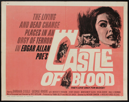 movie poster with a woman's grimacing face and title text 