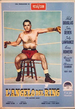 a poster of a man sitting on a stool in a boxing ring