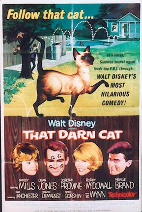a movie poster with a cat and people