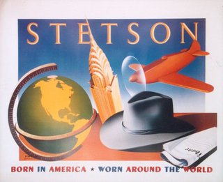 a poster with a hat and a globe