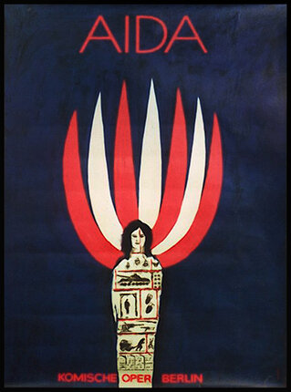 a poster with a woman in a white robe