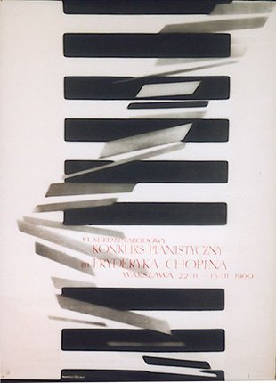 a poster of a piano