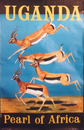a poster of a running gazelles