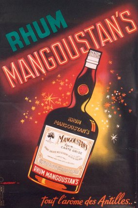 a bottle of rum with text