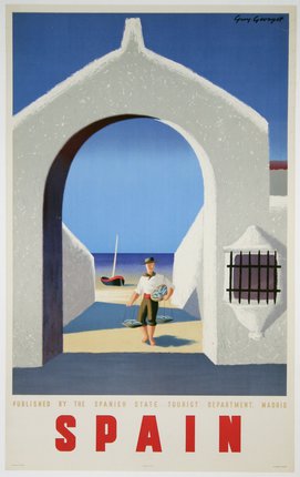 a man carrying scales in a doorway
