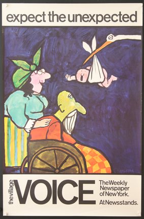 a poster of a woman in a wheelchair with a baby