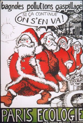 a cartoon of santa claus walking