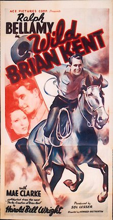 a poster with a man riding a horse
