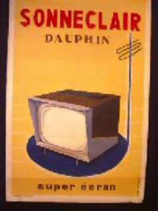 a poster with a television