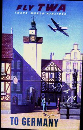 a plane flying over a clock tower