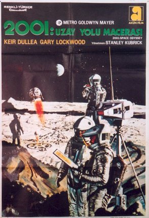 a movie poster of astronauts on the moon