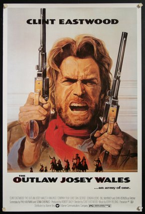 a movie poster of a man holding two guns