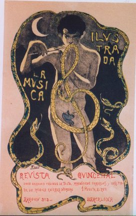 a poster with a man holding a snake