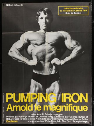 a poster of a man flexing his muscles