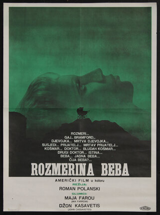 movie poster with a woman lying down and a pram on a hill