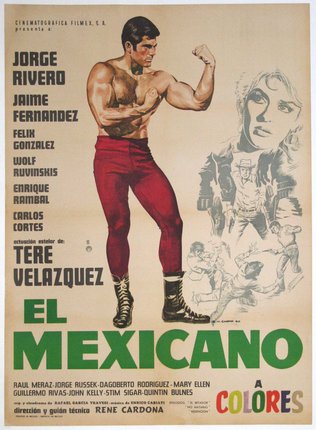 a poster of a man flexing his muscles