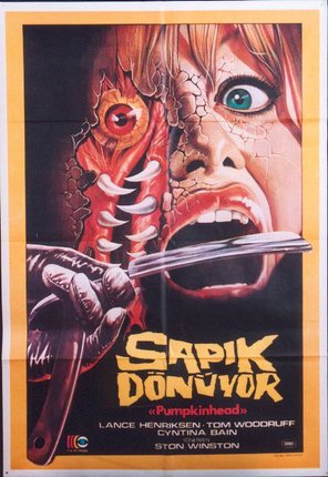 a movie poster of a woman eating a knife