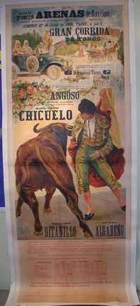 a poster of a bullfighter and a bull