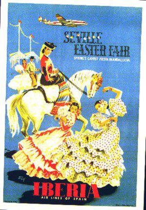 a poster with a couple of women on a horse
