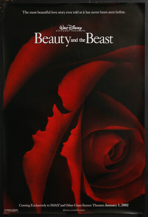 movie poster with a rose and shadow of a horned creature