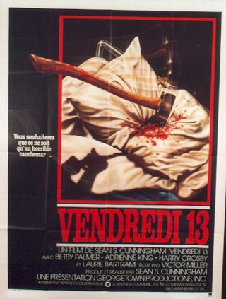a movie poster with a knife in the pillow