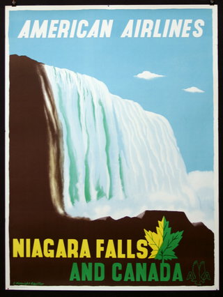 a poster of a waterfall