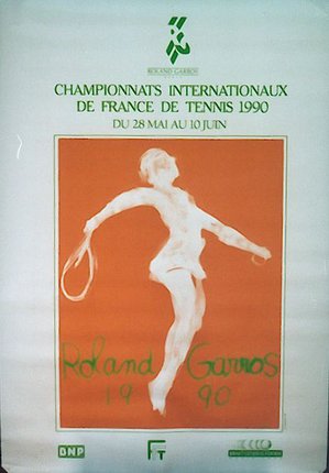a poster with a tennis player