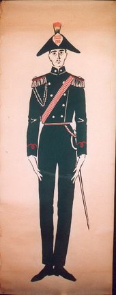 a drawing of a man in uniform