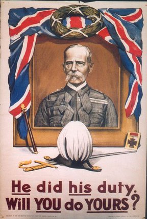 a poster of a military man