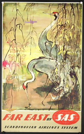 a painting of a crane