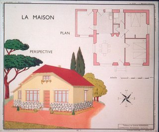 a house with a plan and a tree