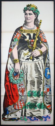 a poster of a woman wearing a robe