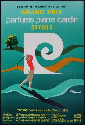 a poster of a golf course