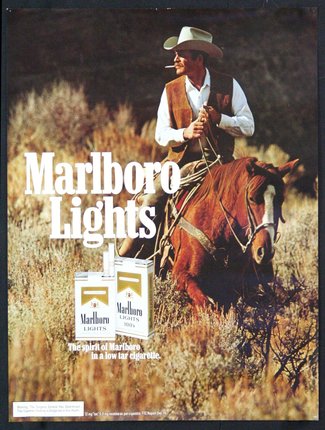 a man on a horse with cigarettes