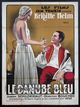 a poster of a man and woman holding a glass of wine