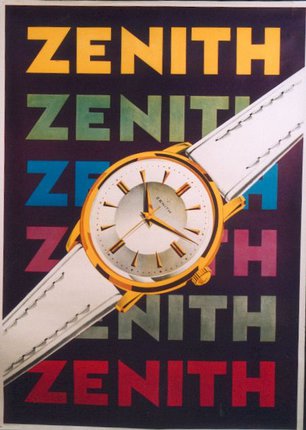a watch on a poster