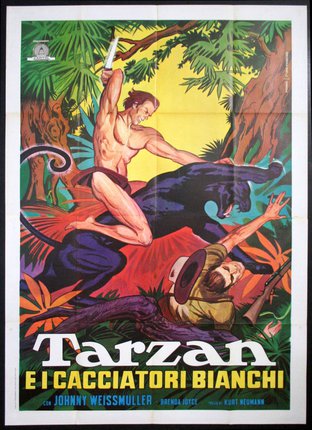 a movie poster with a man fighting a panther