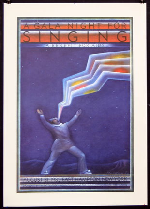 a poster of a man singing