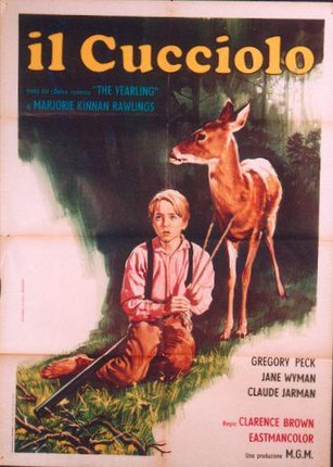 a poster of a boy and a deer