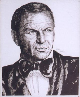 a drawing of a man in a bow tie