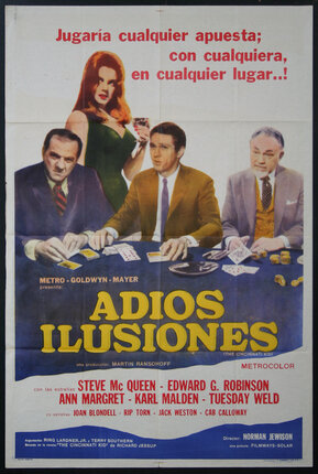 a movie poster of a man playing cards