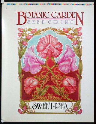 a poster with a floral design