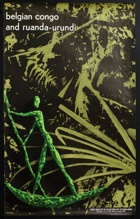 a green figure on a black background